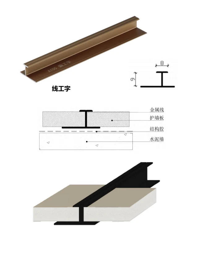 Catalog joining profile and wall-panel junction detail