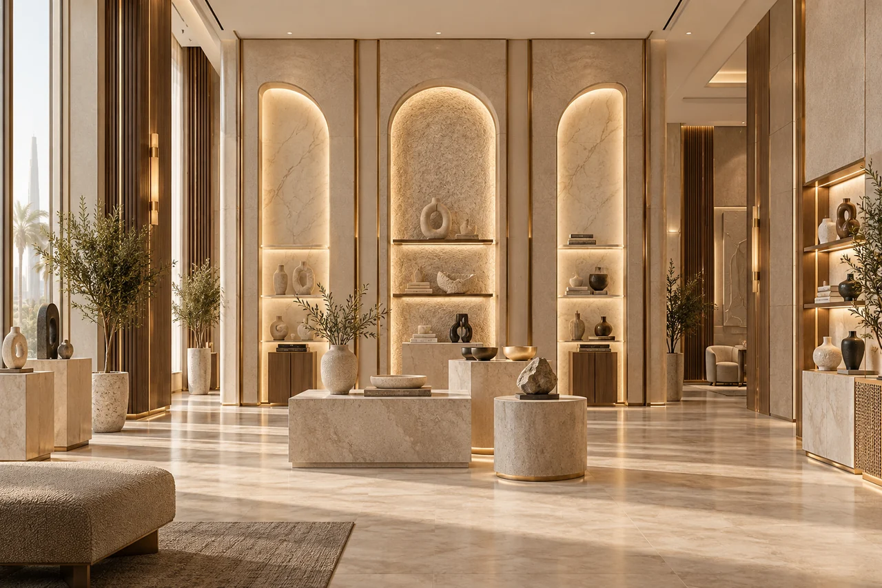 Concept interior material palette for Commercial Space