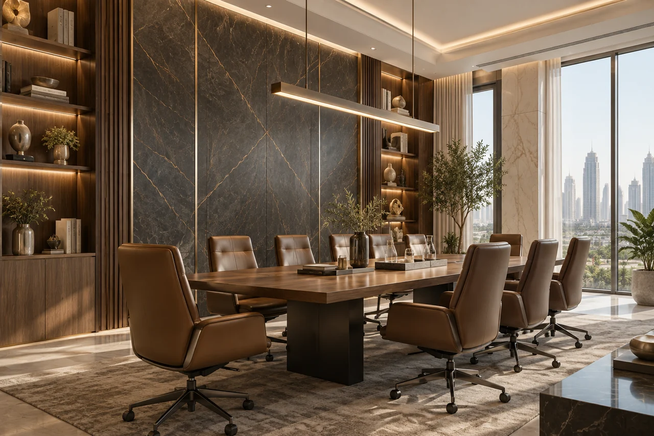 Concept interior material palette for Executive Office