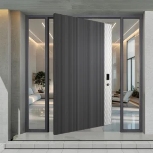 Aluminum alloy off-axis entrance door