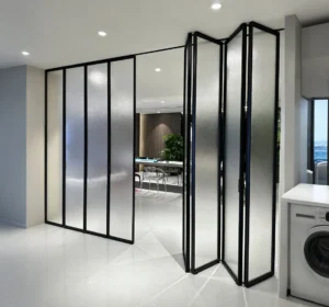 Extremely narrow folding door