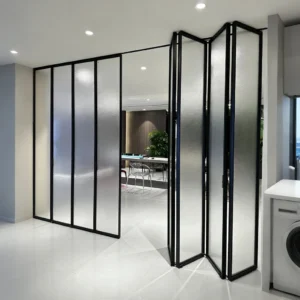 Extremely narrow folding door