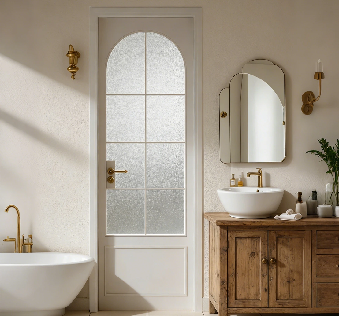 French glass swing door